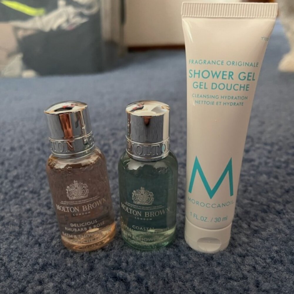 3 Molton Brown London + MOROCCANOIL Bath/Shower Gel Travel Sz 1 fl oz/30